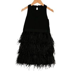 Size 7 girls milly mini feather dress black